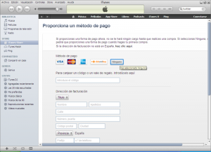 iTunes pago 300x217 Crear una cuenta Apple (Apple ID) para la App Store o iTunes sin asociarla a una tarjeta de crédito