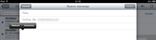 aumentar disminuir nivel de la cita 640x165 11 trucos y opciones para Mail, el correo electrónico en el iPad, iPhone y iPod con iOS 6 y iOS 7