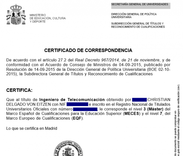 Cómo obtener el certificado de correspondencia de títulos