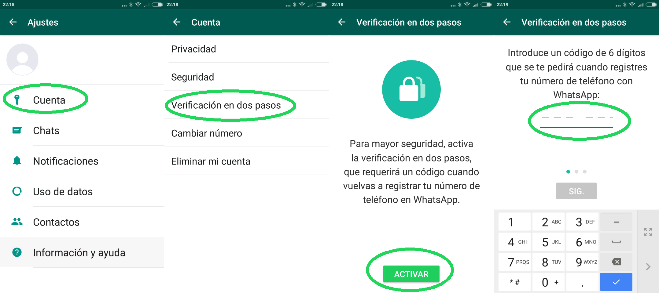 Resultado de imagen para whatsapp Verificación en dos pasos