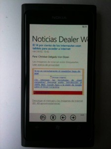 Un newsletter en Windows Phone