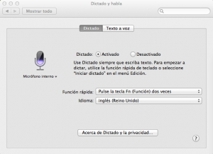 Apple dictado y habla (OSX - Mountain Lion)