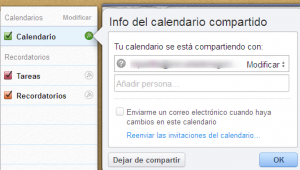 Calendario compartido vía web con iCloud