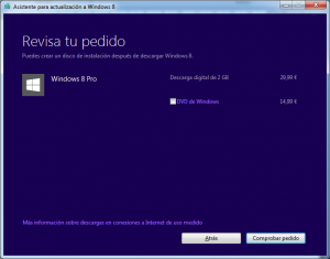 Windows 8 - revisa tu pedido