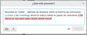 Leves cambios en la web de Twitter a la hora de escribir un tuit