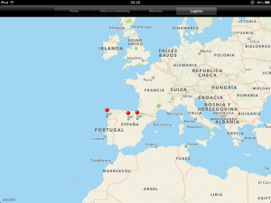 Aplicación de fotos en el iPad, lugares