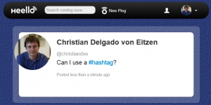 Hashtags en Heello
