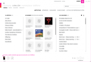 Colección de música en Zune