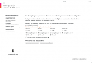Configuración del teléfono en Zune