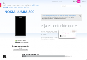 Apartado teléfono en Zune