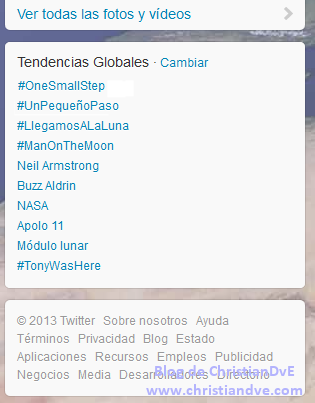 Trending topic globales de Twitter - El hombre aterriza en la Luna