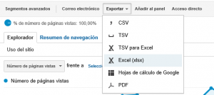 Exportar más de 500 filas Google Analytics