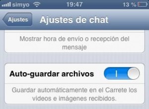 Desactivar el auto-guardar los archivos de WhatsApp