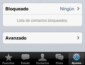 Lista de contactos bloqueados en WhatsApp