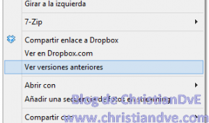 Ver versiones anteriores en Dropbox