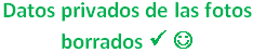 Datos privados de las fotos: borrados