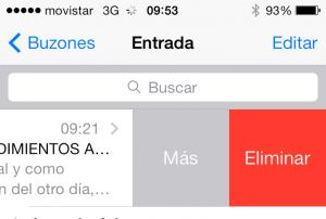 Correo de Gmail en iOS 7 - Eliminar