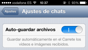 WhatsApp - Autoguardar archivos