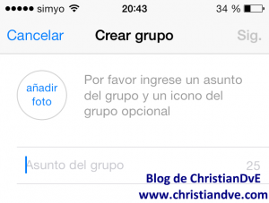 Crear un grupo en WhatsApp