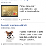 Anuncios sociales reales de Facebook