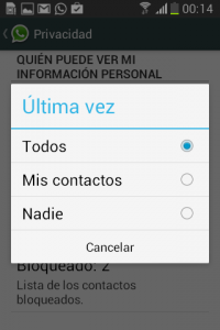 Cómo configurar quién puede ver mi última conexión con WhatsApp