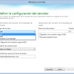 Configuración POP en Windows Live Mail