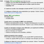 Configuración del POP e IMAP en Gmail