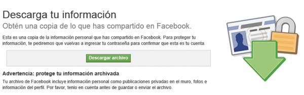 Descarga tu información de Facebook