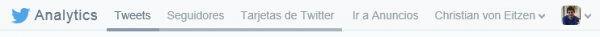 Barra de Twitter Analytics