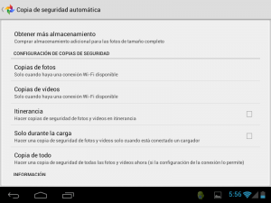 Google+ en Android: copia de seguridad de fotos y vídeos