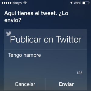 Publicar en Twitter usando Siri