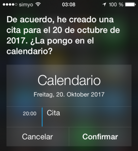 Crear una cita con Siri