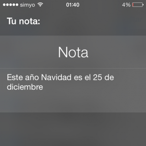 Crear una nota con Siri