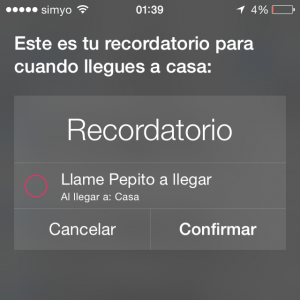 Recordatorio para cuando llegue a casa
