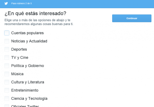 Twitter: ¿En qué estás interesado?