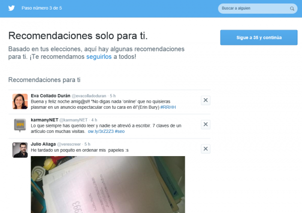 Twitter: Recomendaciones solo para ti