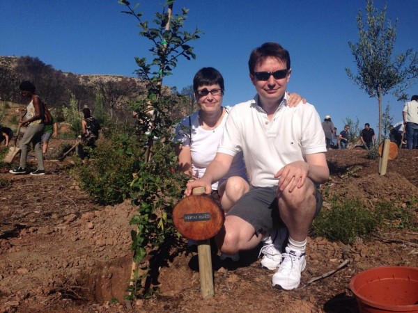 Plantando una encina en Palma de Mallorca