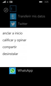 Desinstalar WhatsApp en Windows Phone