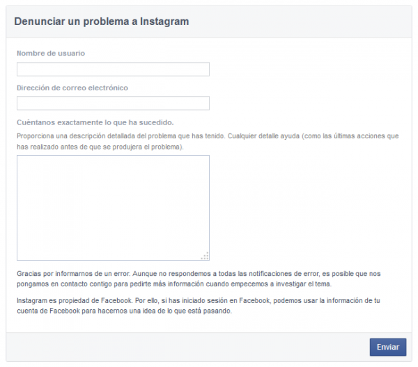 Denunciar un problema a Instagram