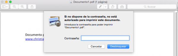 Imprimir archivo protegido en Mac: no deja. Con el truco descrito, sí