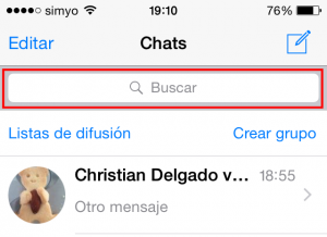 Buscar en las conversaciones de WhatsApp