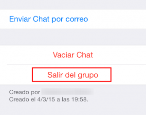 Salir de un grupo de WhatsApp