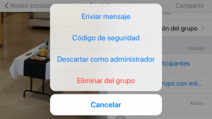 Descartar como administrador de grupo de WhatsApp