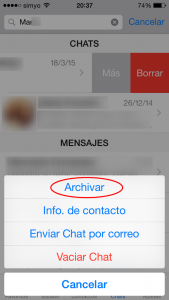 Archivar chats en WhatsApp en iPhone