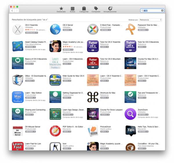 Mac App Store y Yosemite