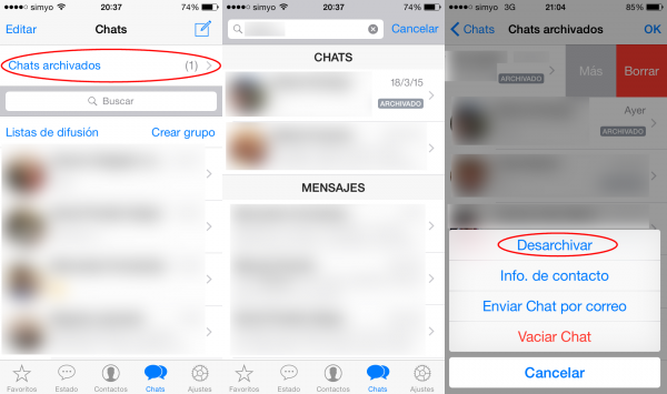 Chats archivados en WhatsApp y cómo desarchivar uno en Android