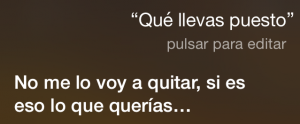 ¿Qué llevas puesto? No me lo voy a quitar, si es eso lo que querías…