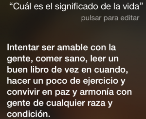 ¿Cuál es el significado de la vida? Intentar ser amable con la gente, comer sano, leer un buen libro de vez en cuando, hacer un poco de ejercicio y convivir en paz y armonía con gente de cualquier raza y condición.