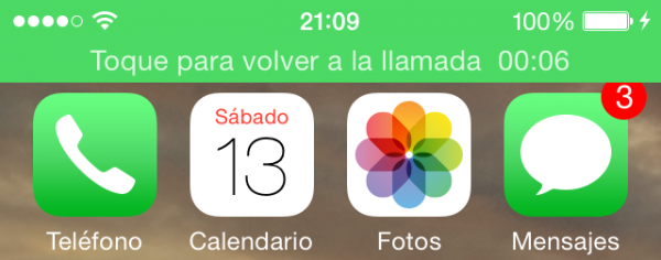 Llamada activa en el iPhone con Continuity