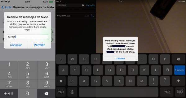 Autorizar al iPhone a reenviar al iPad los SMS y MMS